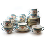 Herend CORNUCOPIA 14 Canton Soup with Saucers