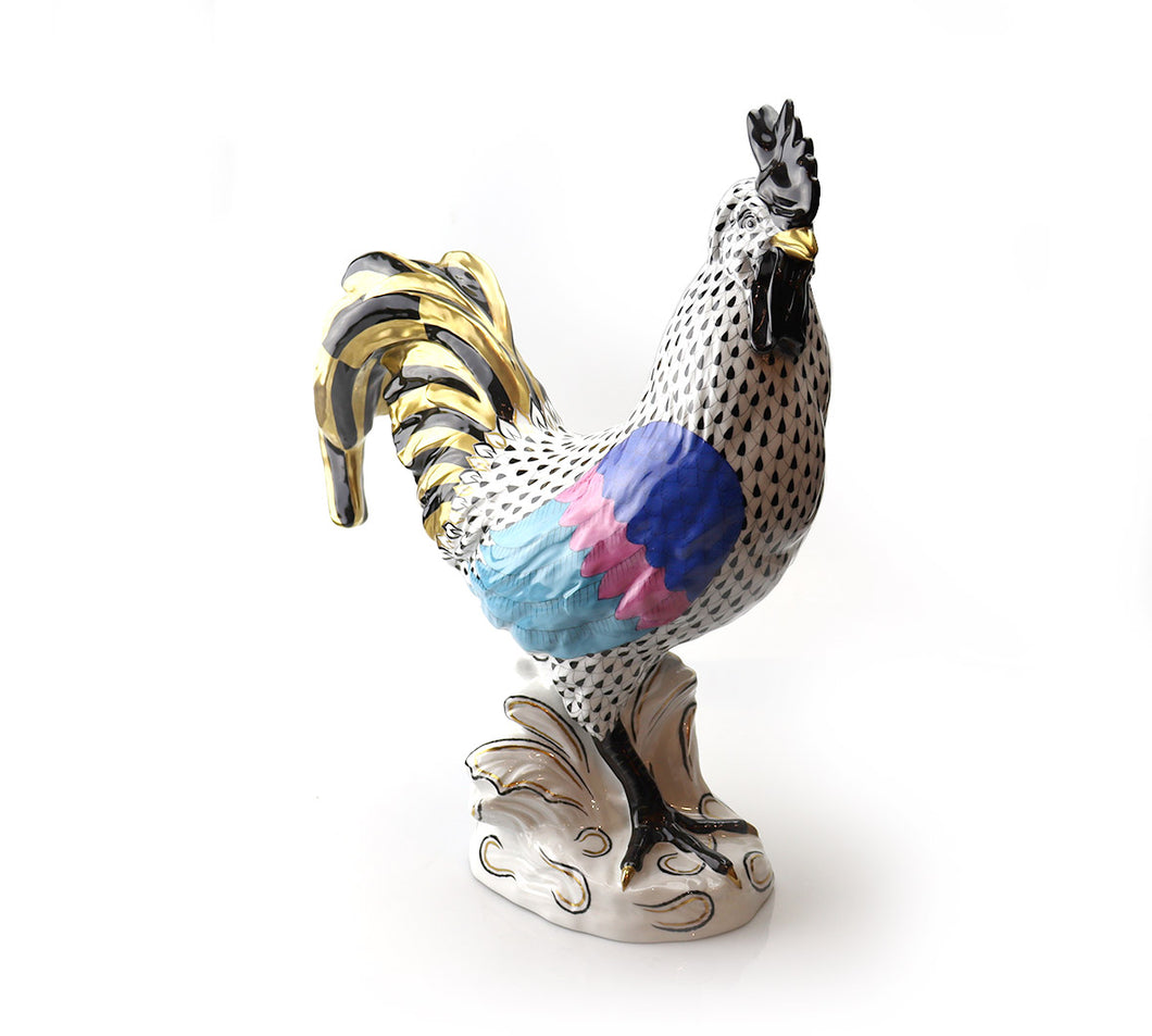 Herend LARGE ROOSTER Figurine